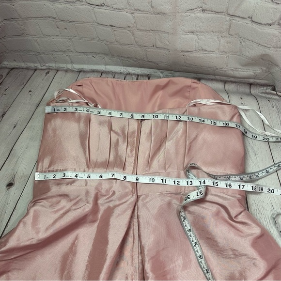 B2 jasmine powder Pink taffeta Pleated Strapless dress for Prom wedding sz 20 US - Picture 6 of 9
